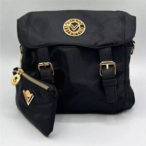 Valentino Orlandi Black Backpack with Gold Details